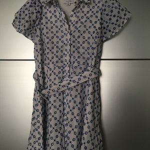Alexis x Target white and blue eyelet shirt dress (S)